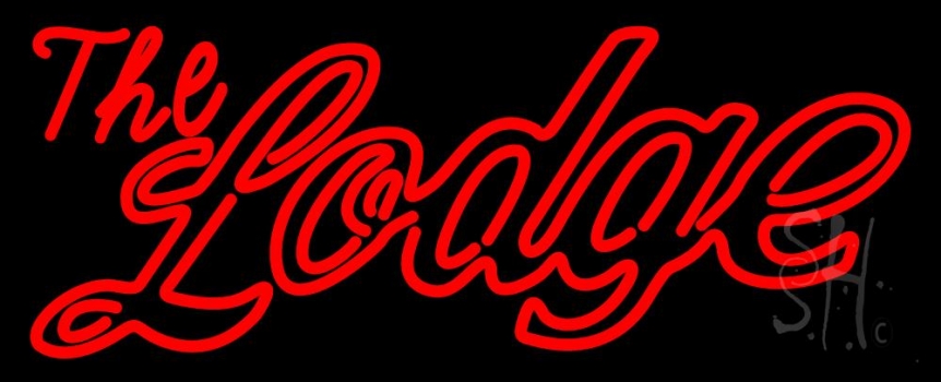 Cursive Red Lodge Neon Sign
