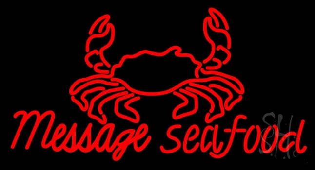 Custom Seafood With Crab Logo Neon Sign