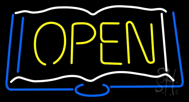 Books Open Neon Sign