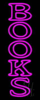 Double Stroke Vertical Books Neon Sign