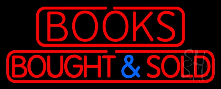Red Books Bought And Sold Neon Sign