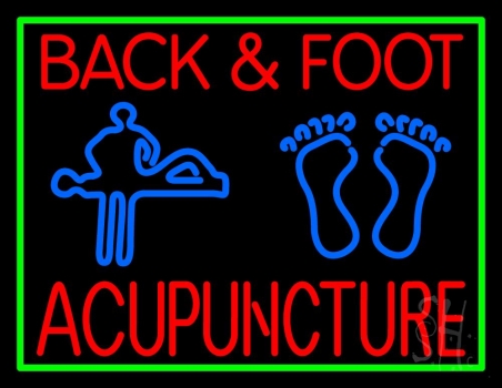 Back And Foot Logo Acupuncture Neon Sign