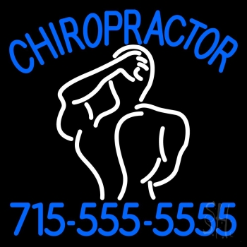 Chiropractor Logo With Number Neon Sign