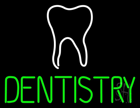 Dentistry With Tooth Logo Neon Sign