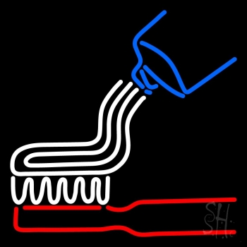Toothbrush Toothpaste Logo Neon Sign