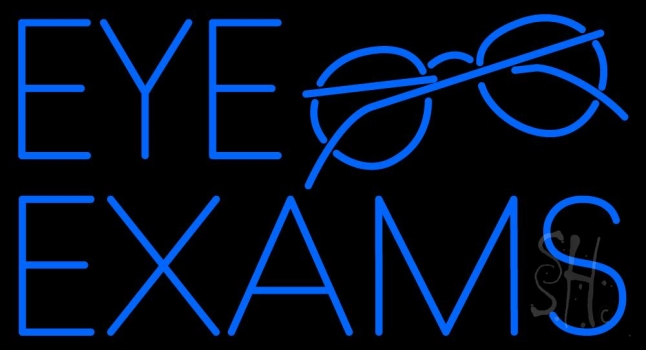 Eye Exams With Glass Logo Neon Sign