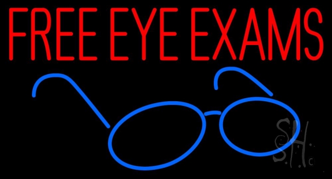 Free Eye Exams Neon Sign