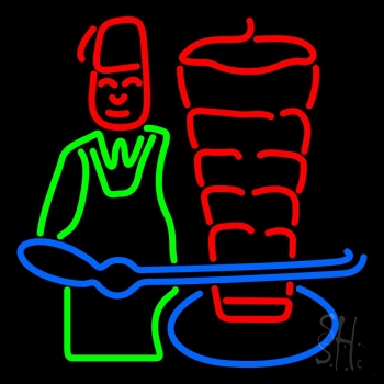 Man With Chopper Logo Neon Sign