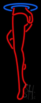 Strip Girl Leg Logo Neon Sign