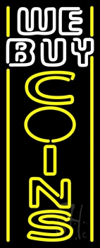 Vertical We Buy Coins Neon Sign