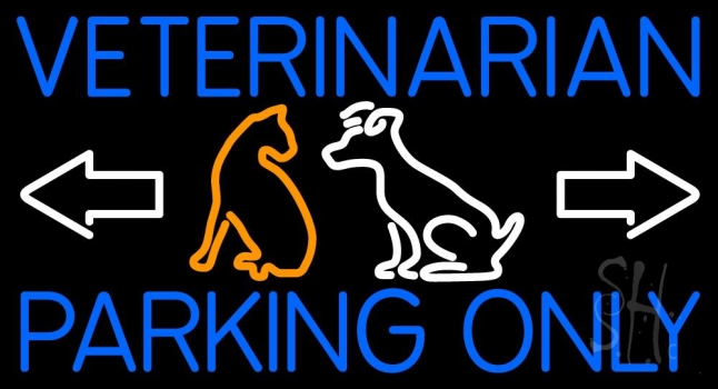 Veterinarian Parking Only Neon Sign