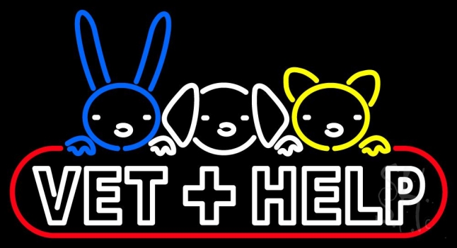 Vet Help Neon Sign