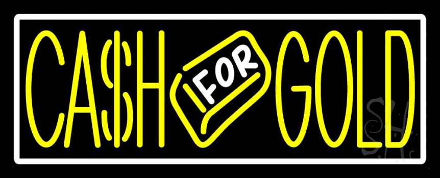 Yellow Cash For Gold Neon Sign
