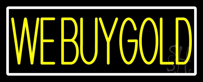 Yellow We Buy Gold Neon Sign