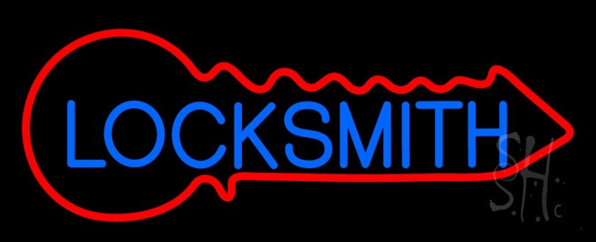 Blue Locksmith Neon Sign