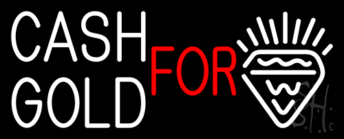 Cash For Gold Diamond Logo 1 Neon Sign