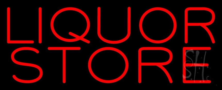 Red Liquor Store Neon Sign