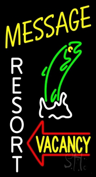 Custom Resort Vacancy With Fish Neon Sign