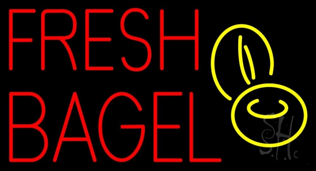 Fresh Bagels Logo Neon Sign