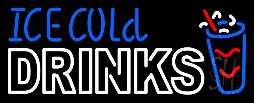 Ice Cold Drinks Neon Sign