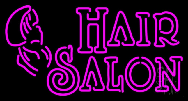 Double Stroke Pink Hair Salon Neon Sign