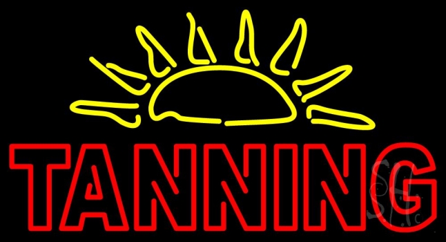 Tanning With Sun Rays Neon Sign