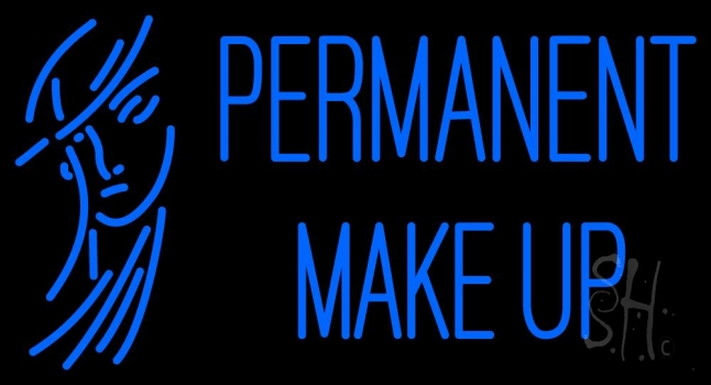 Blue Permanent Makeup Girl Neon Sign