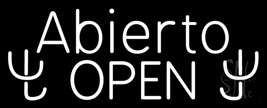 Double Stroke Abierto Open Neon Sign