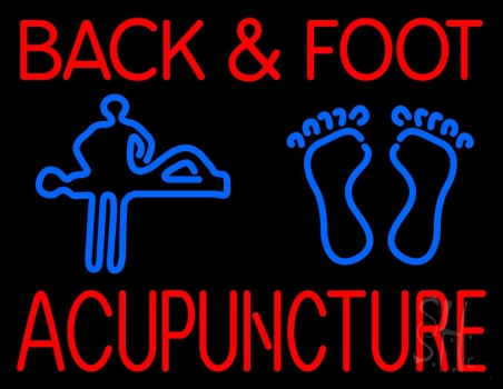 Back And Foot Logo Acupuncture Neon Sign