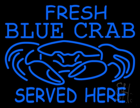 Fresh Blue Crabs Served Here Crab Logo Neon Sign