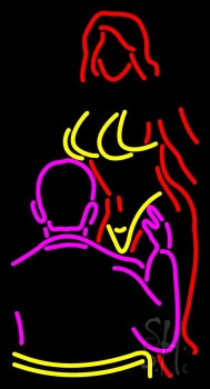 Man Enjoying Strip Gal Neon Sign