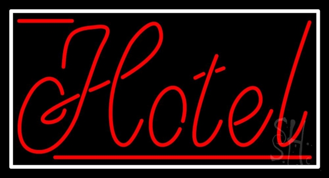 Cursive Red Hotel 1 Neon Sign