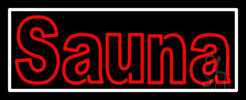 Double Stroke Red Sauna Neon Sign
