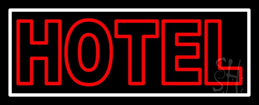 Double Stroke Red Hotel Neon Sign