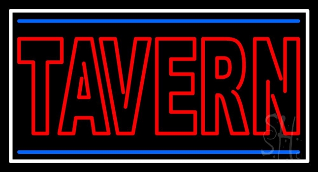 Double Stroke Red Tavern Neon Sign