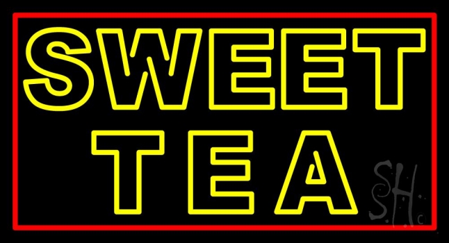 Double Stroke Sweet Tea Horizontal Neon Sign
