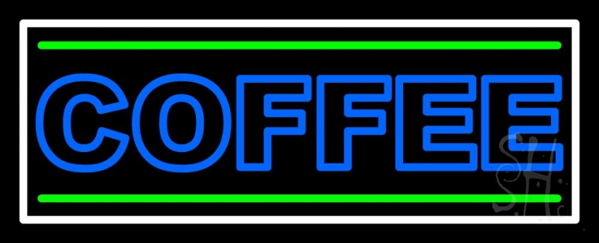 Double Stroke Blue Coffee Neon Sign