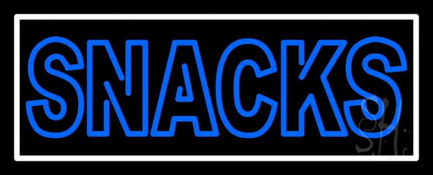 Double Stroke Blue Snacks Neon Sign