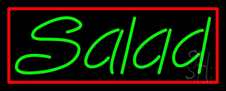 Green Salad With Red Border Neon Sign