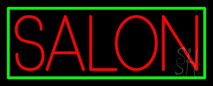 Salon With Yellow Border Neon Sign