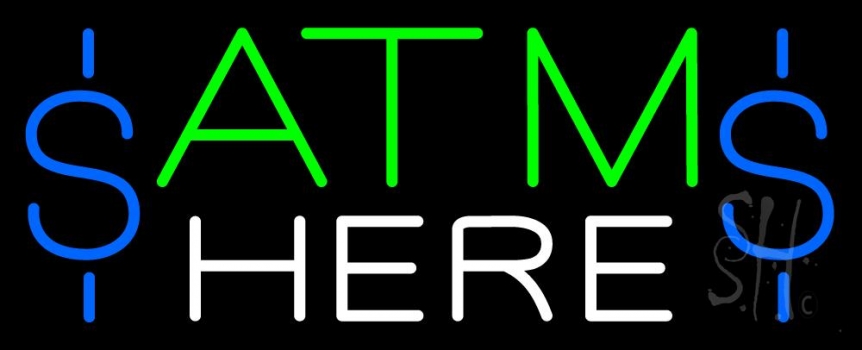 Atm With Cash Here 3 Neon Sign