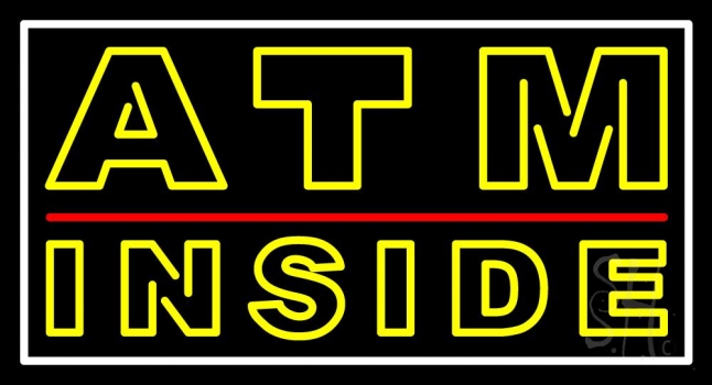 Double Stroke Atm Inside Neon Sign
