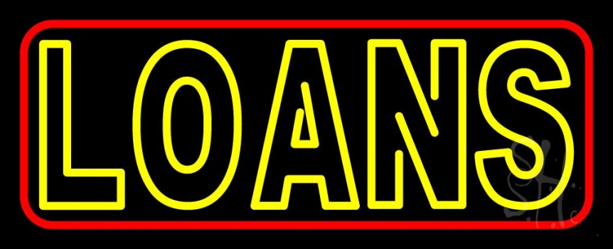 Double Stroke Loan With Red Border Neon Sign