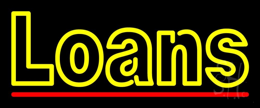 Double Stroke Loans With Red Line Neon Sign