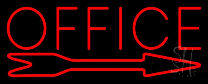 Office With Arrow Neon Sign