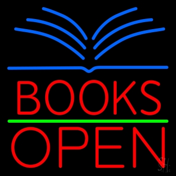 Red Books Open Neon Sign