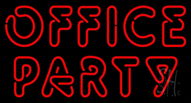 Red Office Party Neon Sign