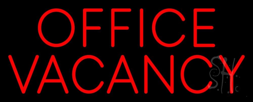 Red Office Vacancy Neon Sign