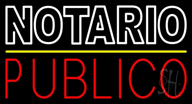 Double Stroke Notario Publico Neon Sign