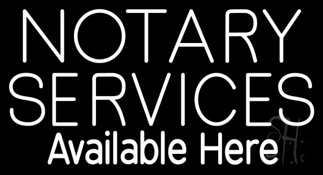 Notary Services Available Here Neon Sign